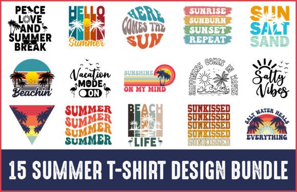 15 Summer T Shirt Design Bundle: Graphics Review