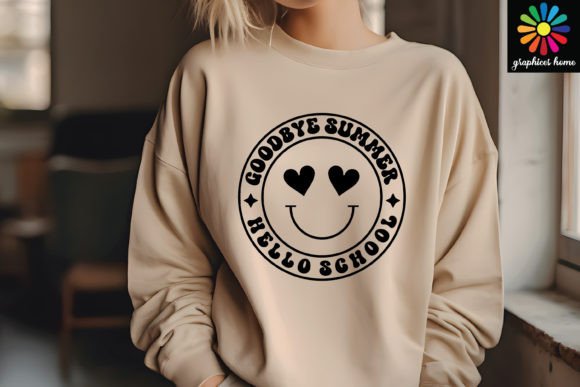 Goodbye Summer Hello School Graphics for T-Shirt Designs