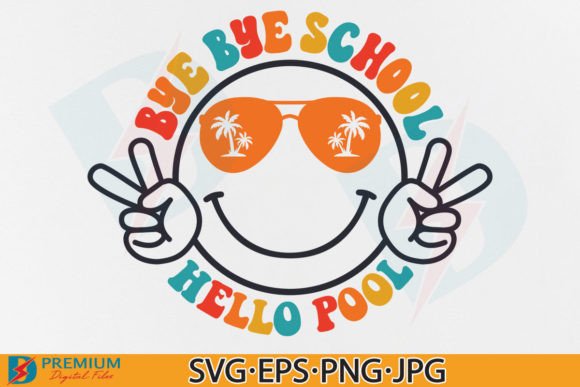 Kid Summer Graphics: Bye Bye School T-Shirt Designs