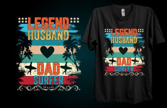 Legend Husband Dad Surfer T-Shirt Graphics Review