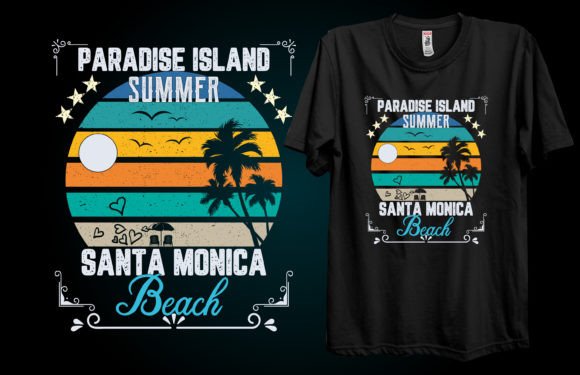 Paradise Island Summer Santa Monica Graphics & T-Shirt Designs