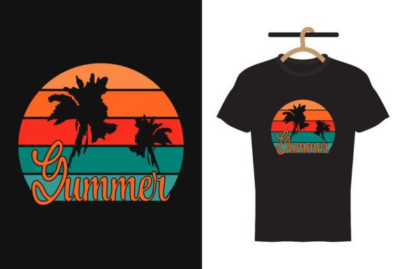 Retro Vintage Circle Summer T-Shirt Graphics & Print Templates