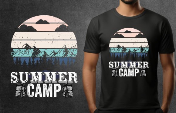 Summer Camp Vacation T-shirt Design Graphics Review
