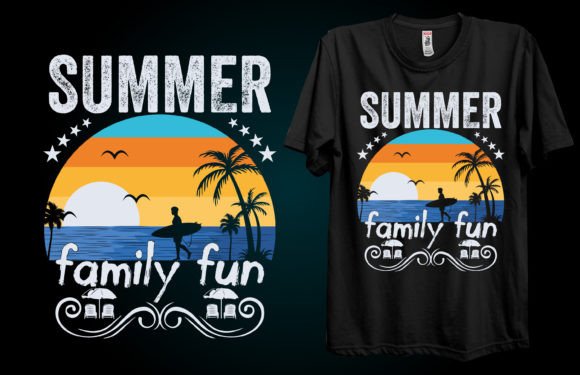 Summer Family Fun Graphics for T-Shirt Designs